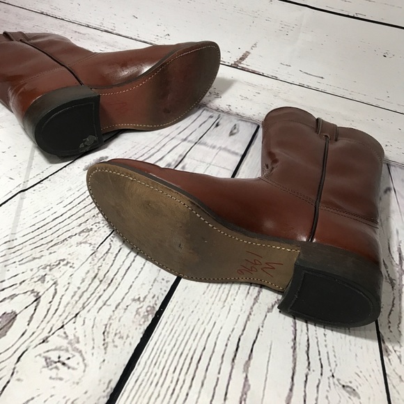 Laredo Redwood Leather Cowboy Western Tall Boots - Picture 7 of 7